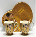 Komplet dwóch porcelanowych kubków z motywem Klimta