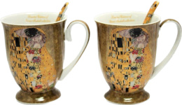 Komplet dwóch porcelanowych kubków z motywem Klimta