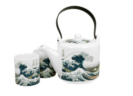 Komplet dzbanek 2 kubki czarki do herbaty wave fala Hokusai