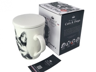 Komplet kubek sitko do ziół Queen Isabell pies owczarek