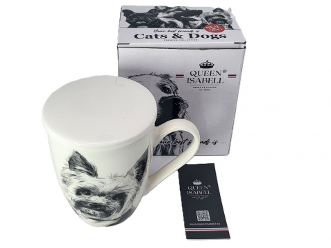 Zestaw kubek sitko do herbaty Queen Isabell pies york