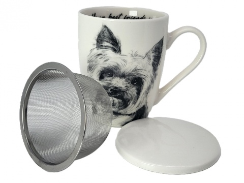 Zestaw kubek sitko do herbaty Queen Isabell pies york