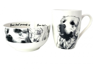 Zestaw kubek z miseczką Queen Isabell pies labrador miska