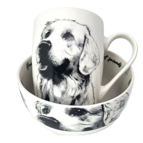 Zestaw kubek z miseczką Queen Isabell pies labrador miska