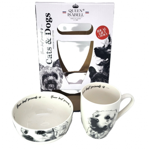 Zestaw kubek z miseczką Queen Isabell pies labrador miska