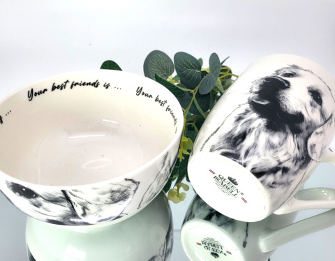 Zestaw kubek z miseczką Queen Isabell pies labrador miska