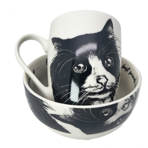 Zestaw kubek z miseczką Queen Isabell kot europejski