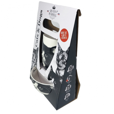 Zestaw kubek z miseczką Queen Isabell kot europejski