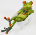 Ozdobna figurka do łazienki żaba w wannie na szafkę