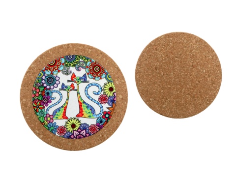 Podkładka korkowa podstawka ceramiczna pod garnek koty