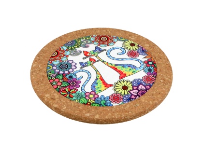 Podkładka korkowa podstawka ceramiczna pod garnek koty