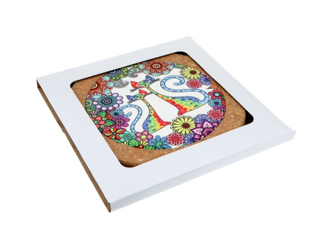 Podkładka korkowa podstawka ceramiczna pod garnek koty