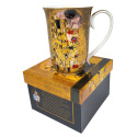 Wysoki kubek w pudełku The Kiss porcelana na urodziny Klimt