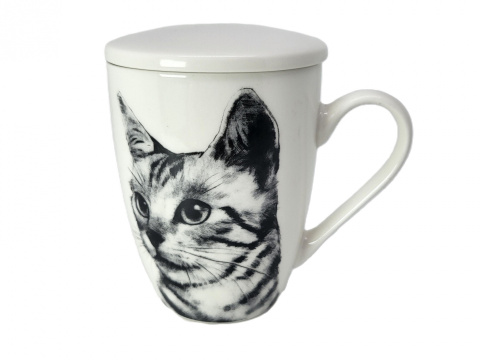 Komplet kubek sitko do herbaty Queen Isabell kot sokoke