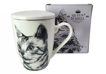 Komplet kubek sitko do herbaty Queen Isabell kot sokoke