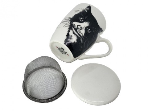 Zestaw kubek sitko do ziół Queen Isabell kot europejski