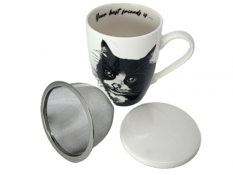 Zestaw kubek sitko do ziół Queen Isabell kot europejski