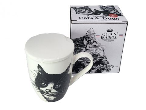 Zestaw kubek sitko do ziół Queen Isabell kot europejski