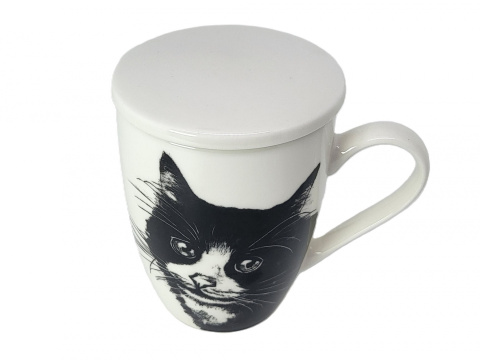 Zestaw kubek sitko do ziół Queen Isabell kot europejski