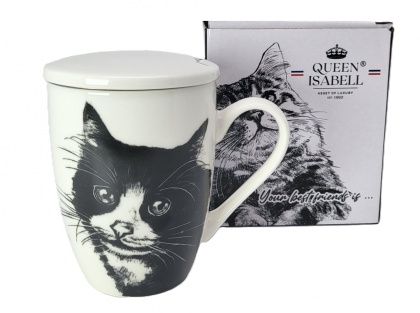 Zestaw kubek sitko do ziół Queen Isabell kot europejski