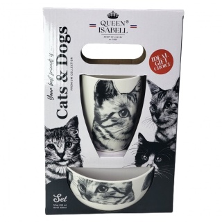 Komplet kubek z miseczką Queen Isabell kot sokoke miska