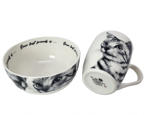Komplet kubek z miseczką Queen Isabell kot sokoke miska