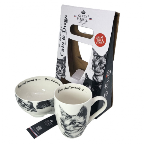 Komplet kubek z miseczką Queen Isabell kot sokoke miska
