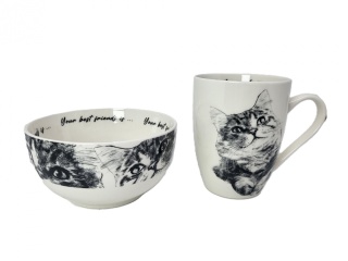 Zestaw kubek z miseczką Queen Isabell kot syberyjski
