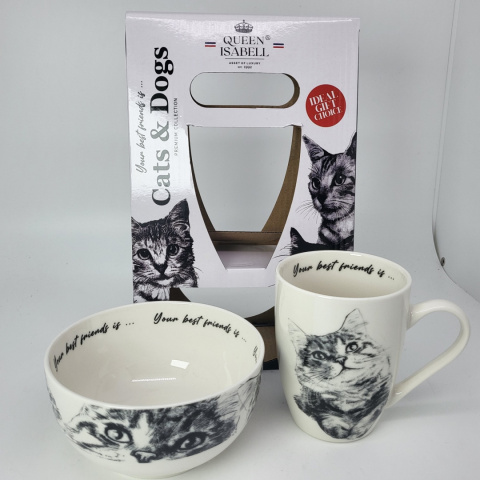 Zestaw kubek z miseczką Queen Isabell kot syberyjski