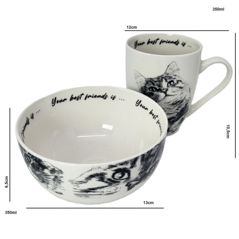 Zestaw kubek z miseczką Queen Isabell kot syberyjski