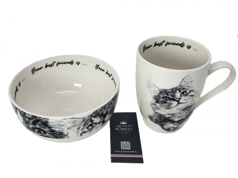 Zestaw kubek z miseczką Queen Isabell kot syberyjski