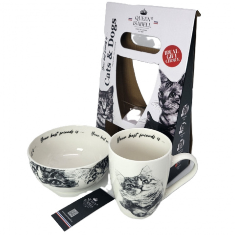 Zestaw kubek z miseczką Queen Isabell kot syberyjski