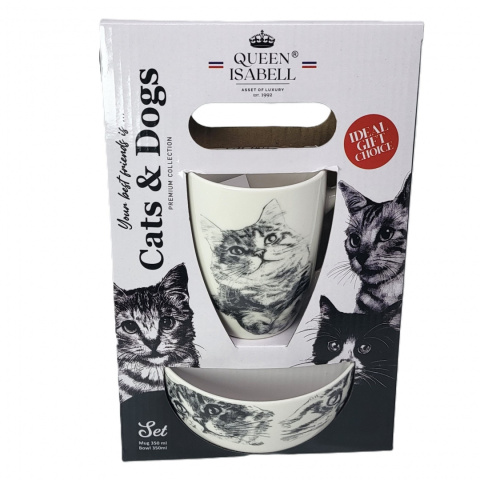 Zestaw kubek z miseczką Queen Isabell kot syberyjski