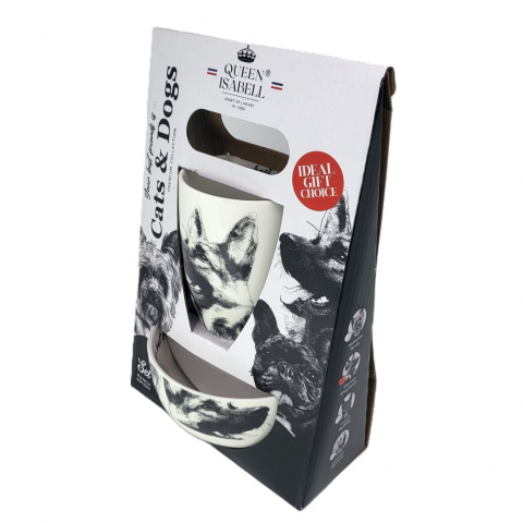 Zestaw kubek miseczka Queen Isabell pies owczarek miska