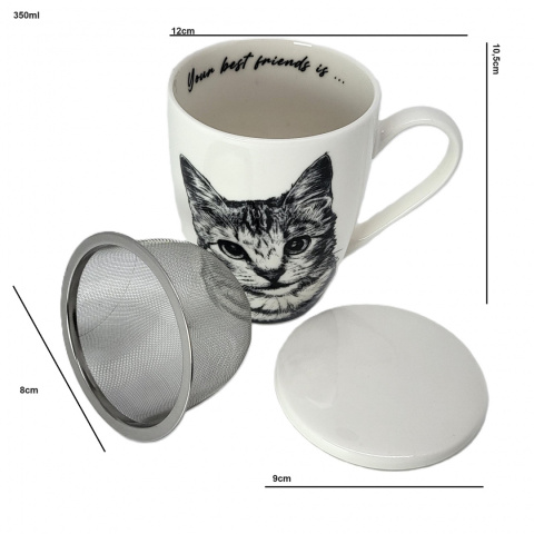 Zestaw kubek zaparzacz do ziół Queen Isabell kot friend