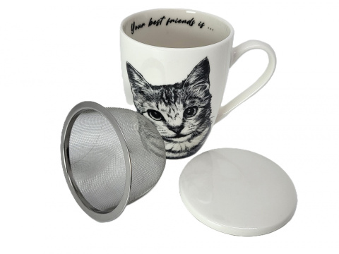 Zestaw kubek zaparzacz do ziół Queen Isabell kot friend
