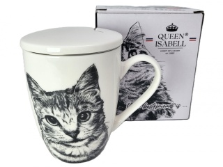 Zestaw kubek zaparzacz do ziół Queen Isabell kot friend