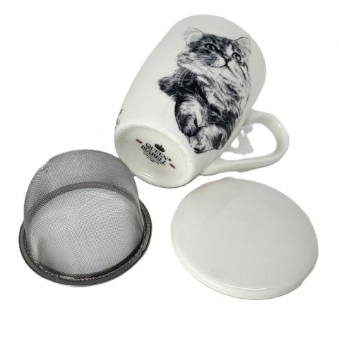 Zestaw kubek sitko do ziół Queen Isabell kot syberyjski