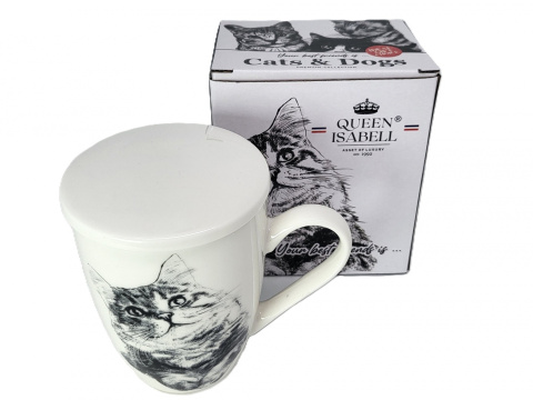 Zestaw kubek sitko do ziół Queen Isabell kot syberyjski