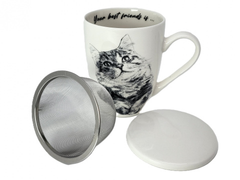 Zestaw kubek sitko do ziół Queen Isabell kot syberyjski