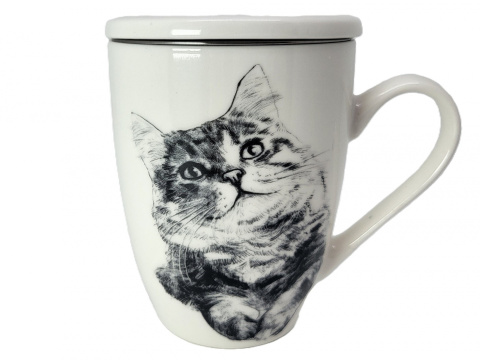 Zestaw kubek sitko do ziół Queen Isabell kot syberyjski