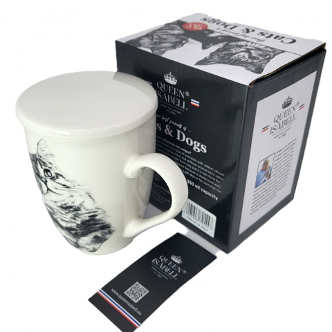 Zestaw kubek sitko do ziół Queen Isabell kot syberyjski