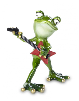 Figurka muzyk żaba z gitarą na prezent gitarzysta ozdoba