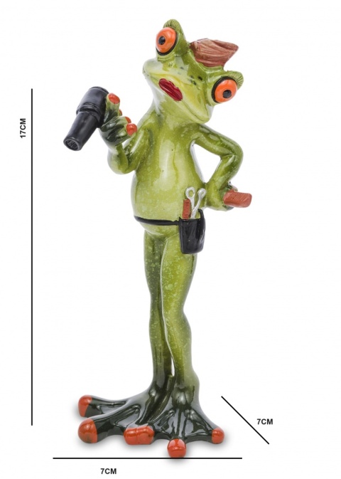 Dekoracyjna figurka na biurko żaba fryzjerka na prezent