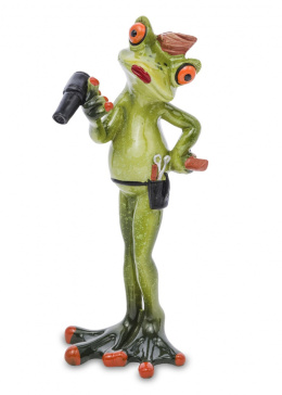 Dekoracyjna figurka na biurko żaba fryzjerka na prezent