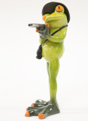 Dekoracyjna figurka na biurko żaba myśliwy na prezent