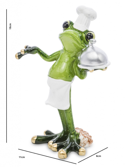 Dekoracyjna figurka na biurko żaba kucharz na prezent