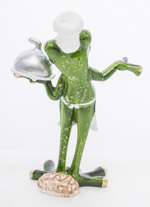 Dekoracyjna figurka na biurko żaba kucharz na prezent