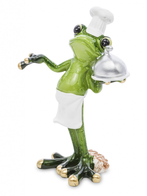 Dekoracyjna figurka na biurko żaba kucharz na prezent