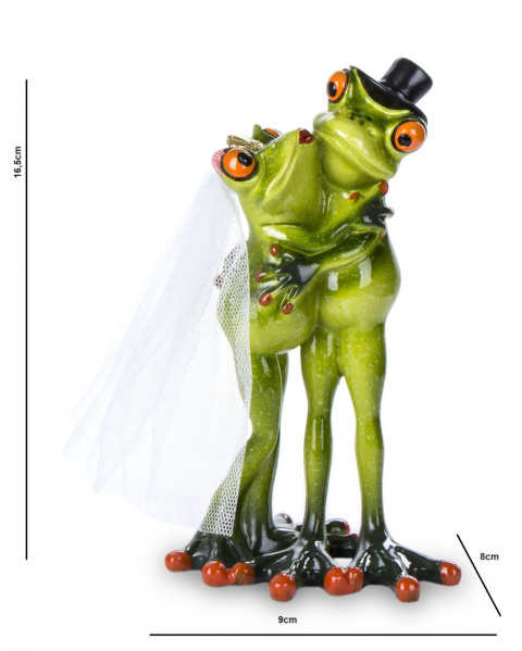 Dekoracyjna figurka żaba młoda para na ślub ozdoba żabki